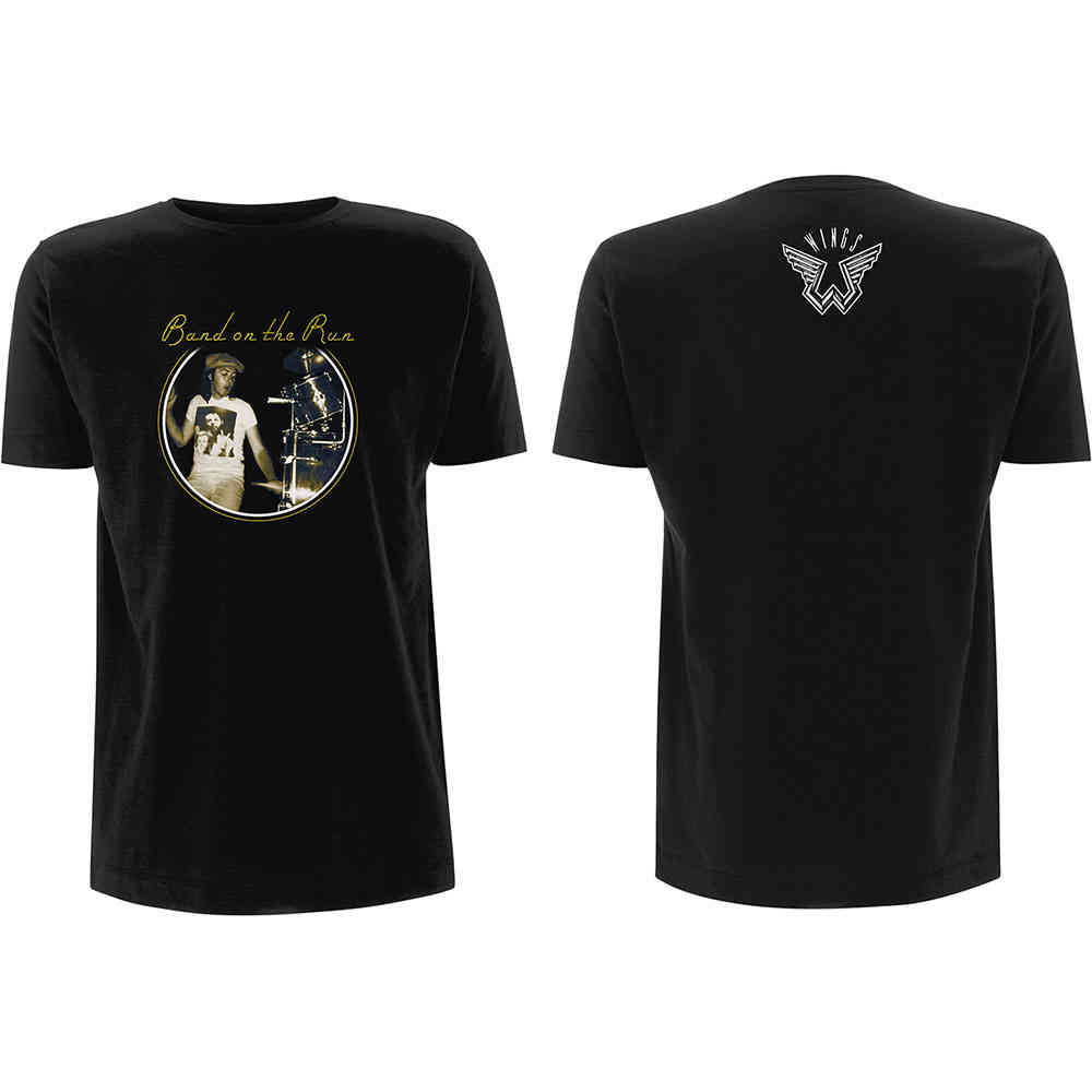 Paul McCartney - Wings Band On The Run Heren Tshirt - Zwart